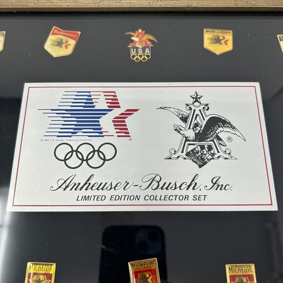 Vintage 1984 Olympic Collector Set Lapel Pins Anheuser Busch Beer Los Angeles - Picture 15 of 15